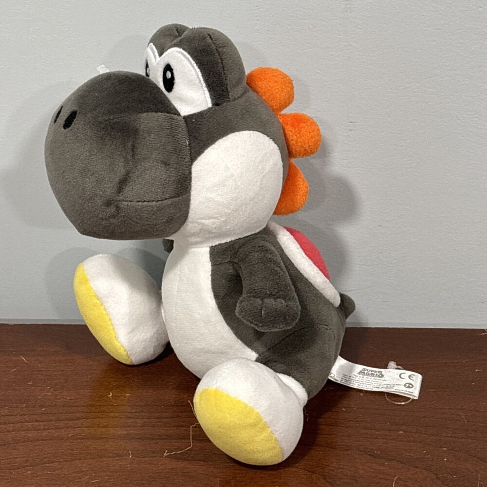 Super Mario Nintendo Little Buddy 2018 Gray Black Yoshi Plush Stuffed Animal 7"